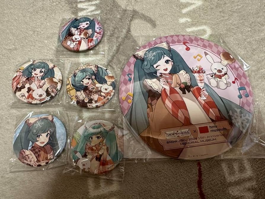 雪ミク 2024  初音ミク　当たり　デカ缶バッジ Amazon.co.jp: 雪ミク 2024 ガチャ 缶バッジ 当たり 限定 デカ缶